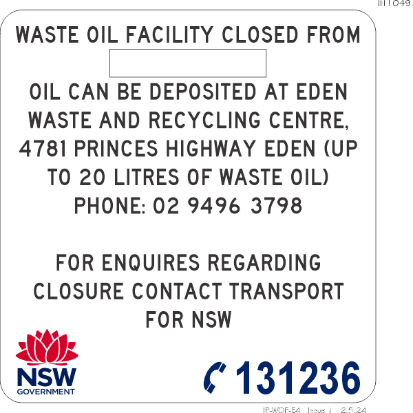 Waste Oil Facility Closed - IN1049