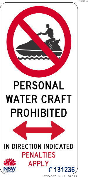 Personal Watercraft Prohibited - pr1213_double arrow