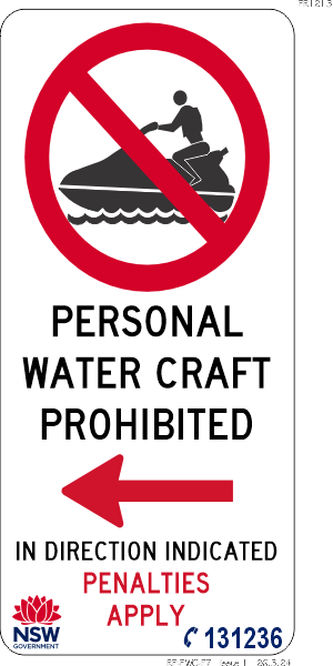 Personal Watercraft Prohibited - pr1213_single arrow