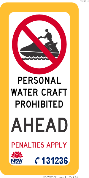 Personal Watercraft Prohibited - pr1214 ahead