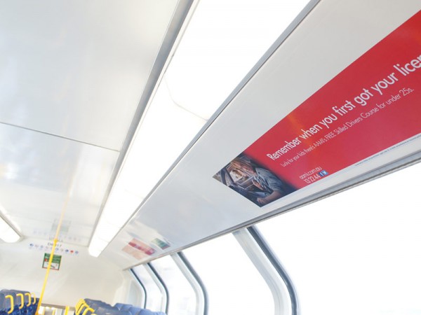 Advertising train panels internal