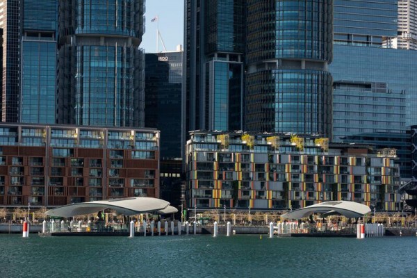 Barangaroo Ferry Wharf view from Darling Harbour