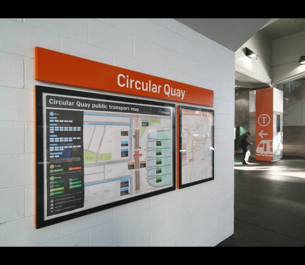 Circular Quay interchange map and train supergraphic