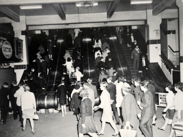 Wynyard Escalators in April 1966. Soruce State Archives and Records