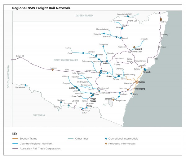 Figure 17: Regional NSW rail network