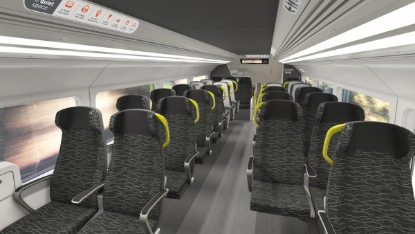 Artist's impression of interior view of quiet carriage.