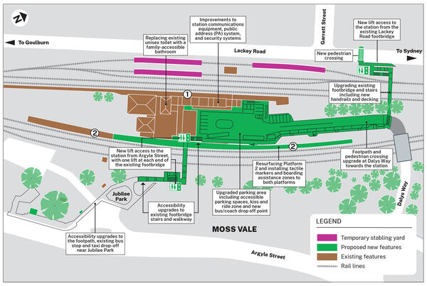 Moss Vale Station upgrade - map of station design - latest