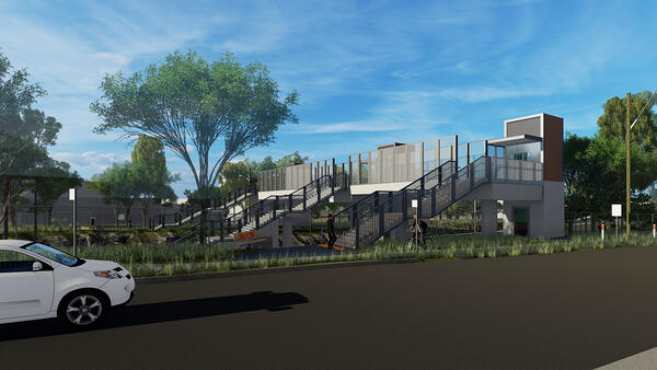 Artist’s impression of the new Mount Colah Station Footbridge from Pacific Highway