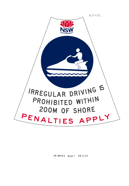 Irregular Driving Prohibited Within 200m of Shore Penalties Apply - AD1181