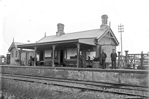 Black and white photo of Morisset Railway Station NSW - 25 February 1896