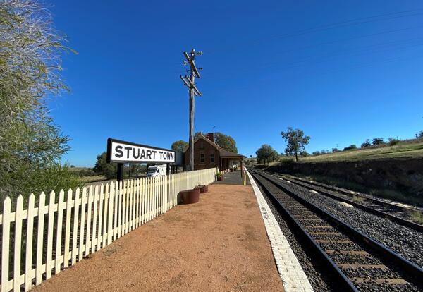 View of the station platform, 2021