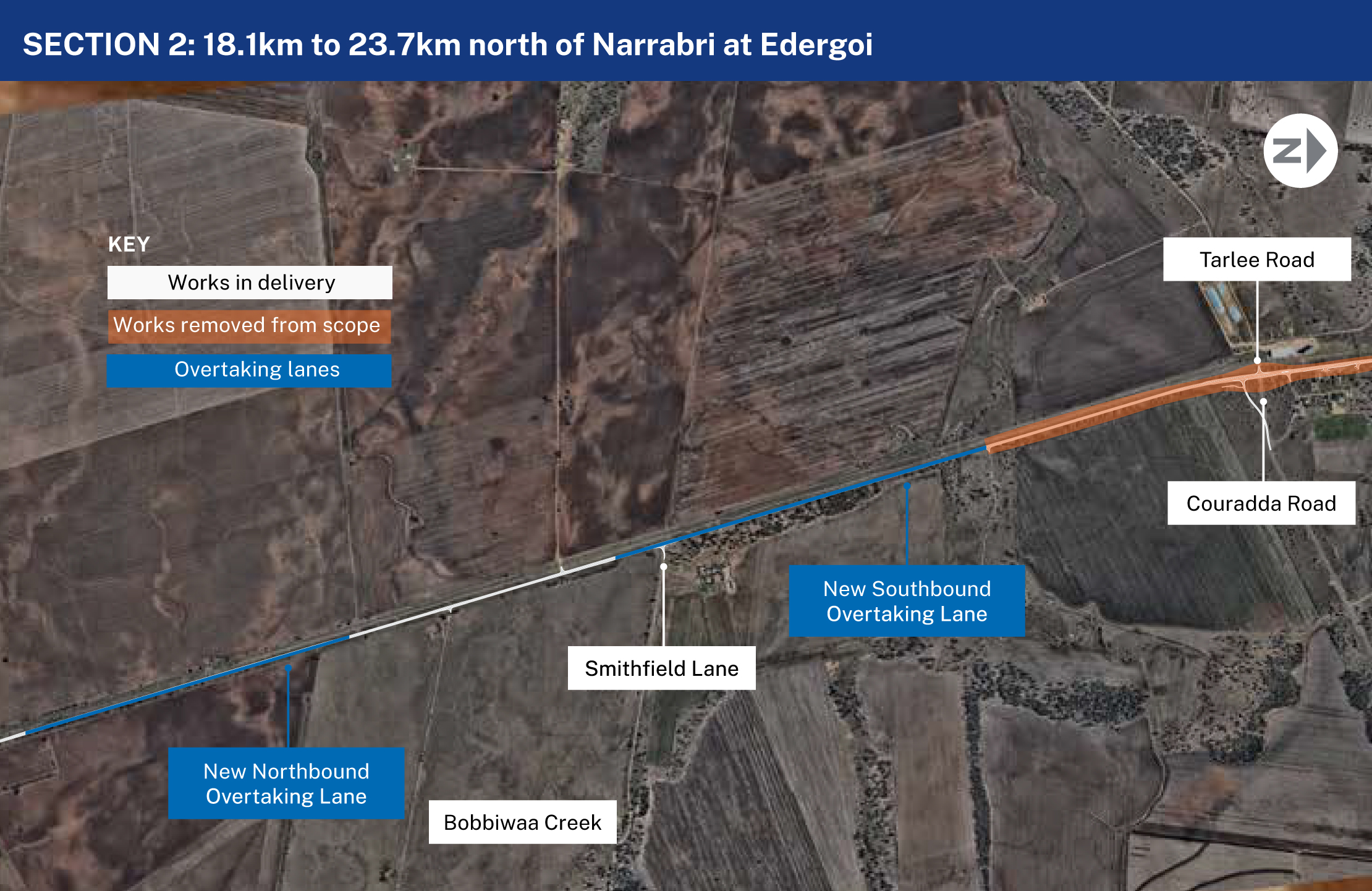 Section 2 - 17.7km to 25.8km north of Narrabri at Edergoi map