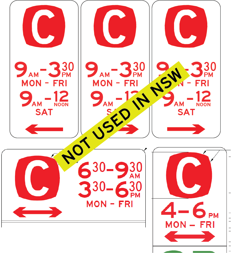 R5-46 - Clearway (with times) (Not Used in NSW)