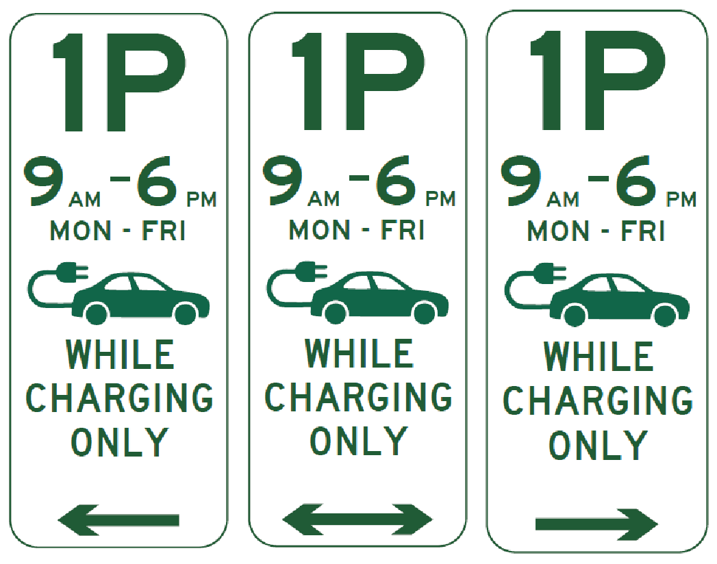 R5-1-12n - Parking (1p-10p) Times (Various) Mon-Fri Electric Vehicles While Charging Only (L,R & LR)