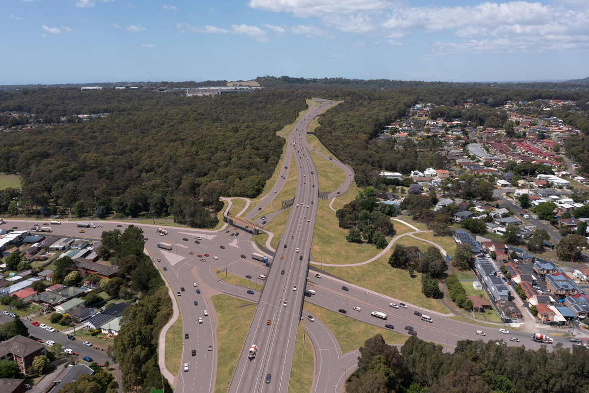 Artistic impression showing bypass route from Jesmond looking south