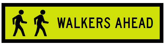 TM9-9-1n(B) - Walkers Ahead (Symbolic) (MMS Insert - To Be used on Multi Message Sign panels Only)