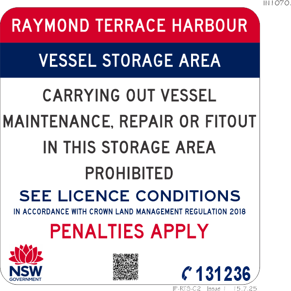 Raymond Terrace Harbour Vessel Storage Area Prohibition - IN1070