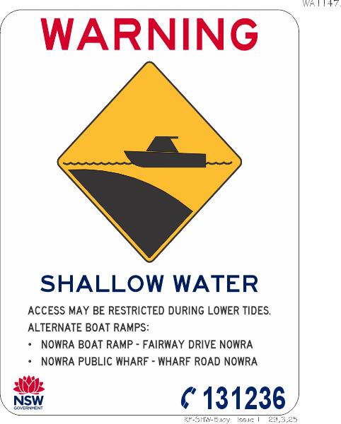 Warning Shallow Water Access May Be Restricted - WA1147