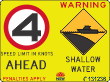 Warning Shallow Water Speed Limit in Knots - WA1148 Ahead