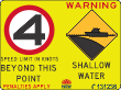 Warning Shallow Water Speed Limit in Knots - WA1148 Beyond This Point