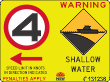 Warning Shallow Water Speed Limit in Knots - WA1148 Single Arrow