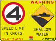 Warning Shallow Water Speed Limit in Knots - WA1148 Non-Directional