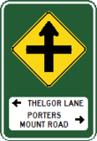 Advance Cross Road sign (example only) - g1-209n Thumb