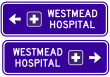 Hospital (named) plus symbol (Advance Direction Left or Right) (Example Only) - g7-286n Thumb 