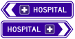 Hospital plus Symbol (Intersection Direction Left or Right) (Example Only) - g7-287n Thumb 