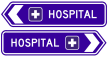 Hospital plus Symbol (Intersection Direction Left or Right) (Example Only) - g7-287n Thumb