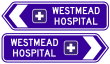Hospital (named) plus symbol (Intersection Direction Left or Right) (Example Only) - g7-288n Thumb 