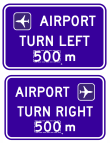 (Airport Symbolic) Airport, Advance Direction Turn Left/Right x(m) (Example Only) - g7-289n Thumb 