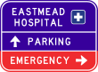 Hospital + Carpark + Emergency (Advance Direction Sign) (Example Only) - g7-310n Thumb 