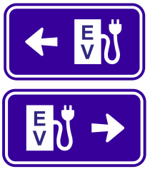 Electric Vehicle Charging Station Advance Direction Sign (Left or Right) - g7-6-1-1n Thumb 