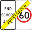 End School Zone (Superseded Use R4-231) - r3-210 Thumb