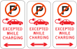 No Parking (Symbolic) Electric Vehicles (Symbolic) Excepted While Charging (Left, Right & Repeater) - r5-40-1n Thumb 