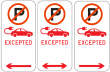 No Parking (Symbolic) Electric Vehicles (Symbolic) Excepted (Left, Right & Repeater) - r5-40-2n Thumb 