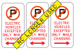 No Parking (symbolic) Electric Vehicles Excepted Only While Charging (No Longer Used) - r5-41-5 Thumb 