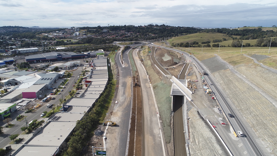 Eastbound access to Oak Flats interchange and Northbound entry ramp from East West Link