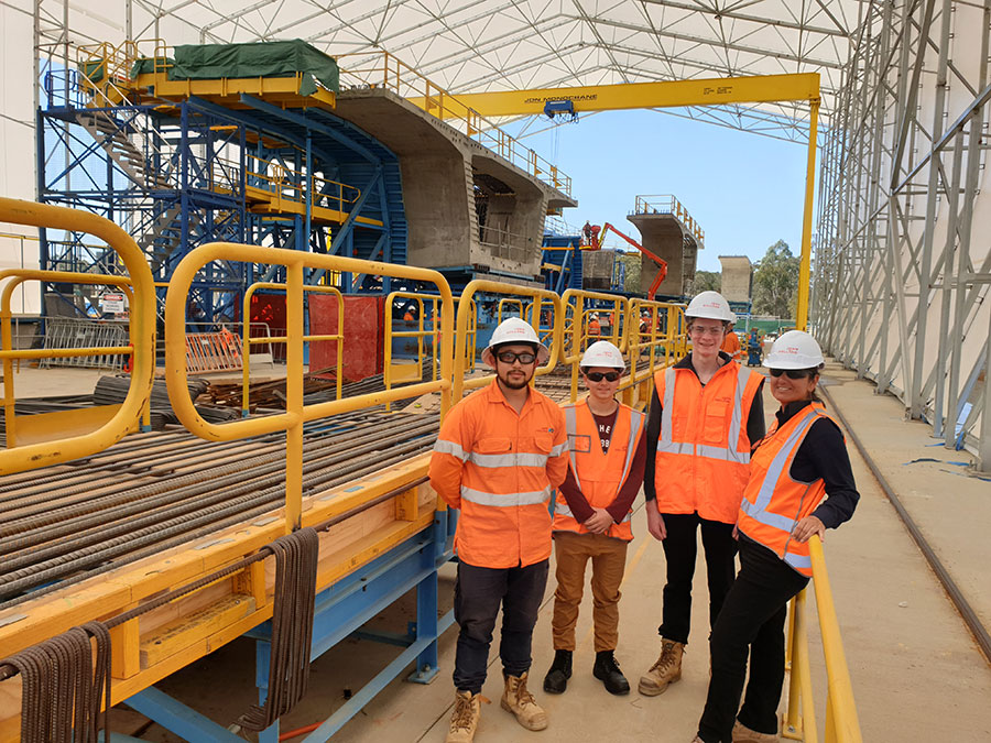 Work Experience students Kai and Kasper with Julian and Marieke at pre-cast facility 15 October 2019