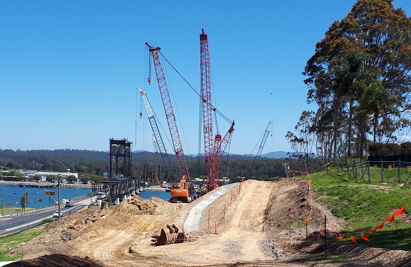 Earthworks including environmental controls at the northern approach to the new bridge Nov 2019