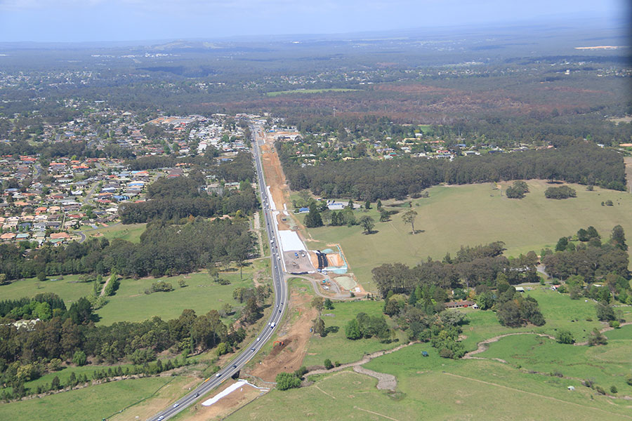 Looking south toward Bomaderry straight