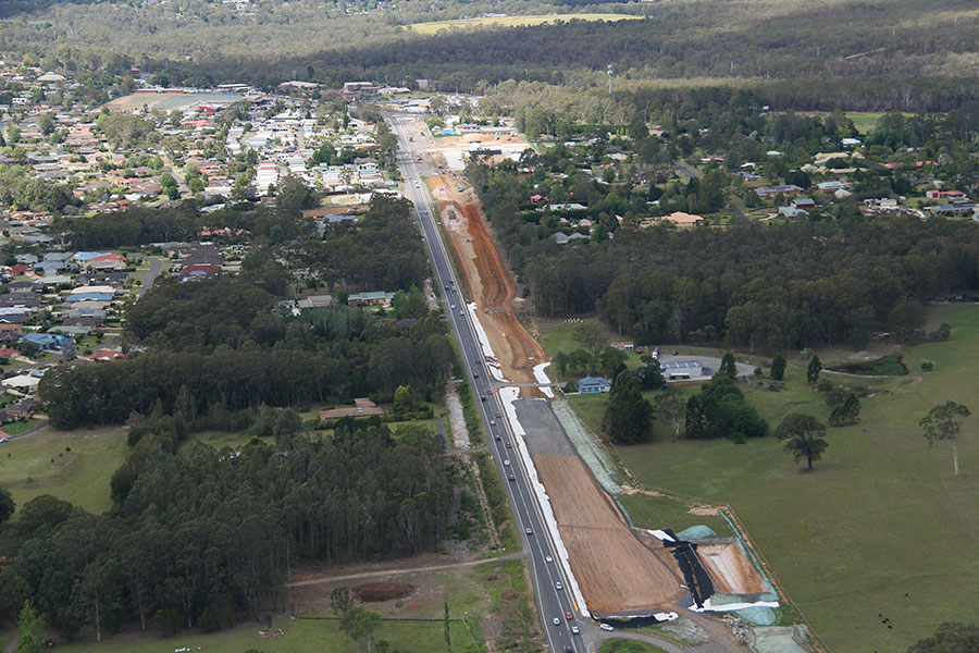 Looking south at Bomaderry straight