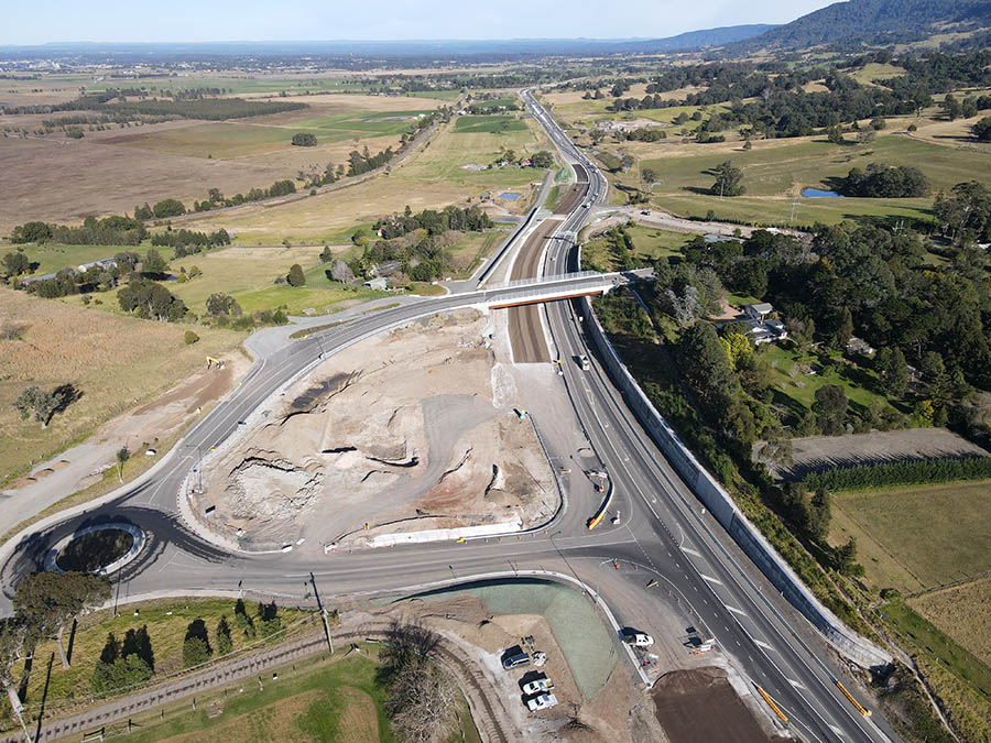 Strongs Road interchange looking south