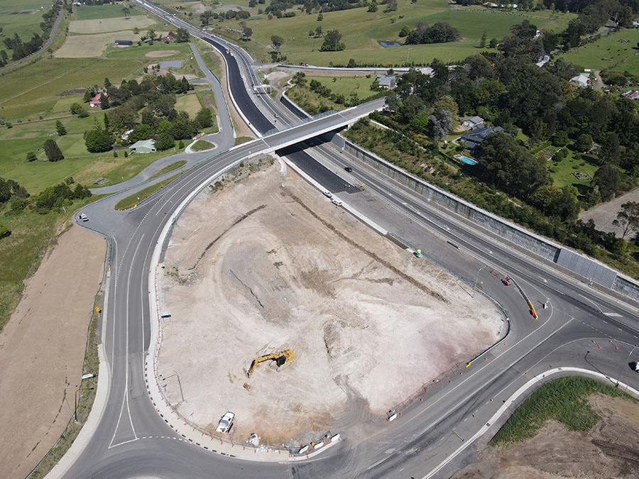 Excavation works approaching completion at Strongs Road interchange