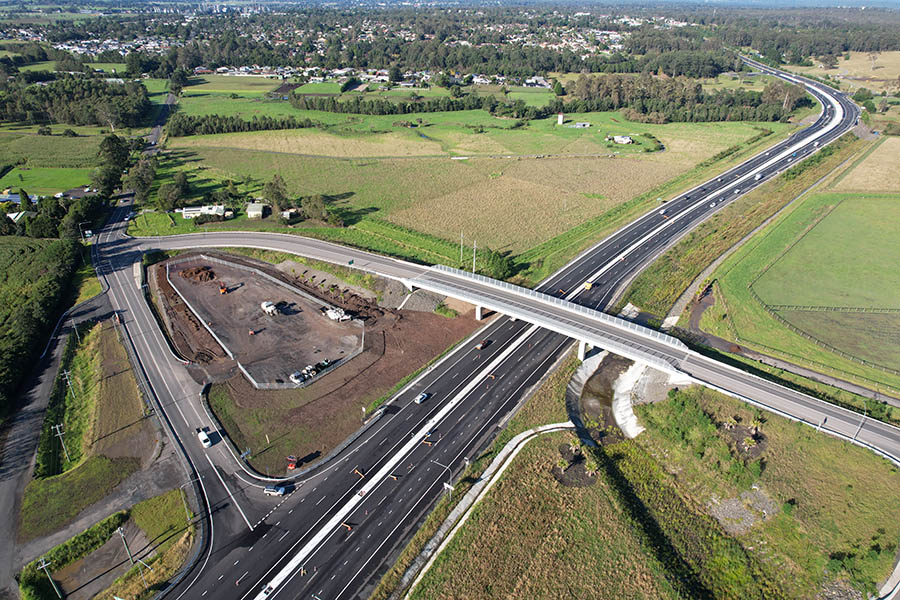 Aerial view of Meroo Road interchange