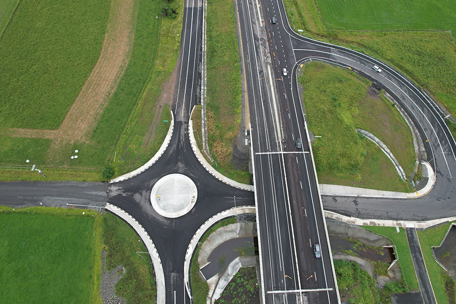 Aerial view of Morschels and Devitts Lane interchange