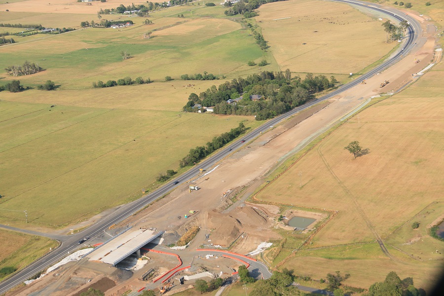 Aerial view looking south from Devitts Lane to Tandingulla Creek
