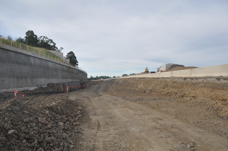 Excavation for the new Princes Highway alignment at Strongs Road