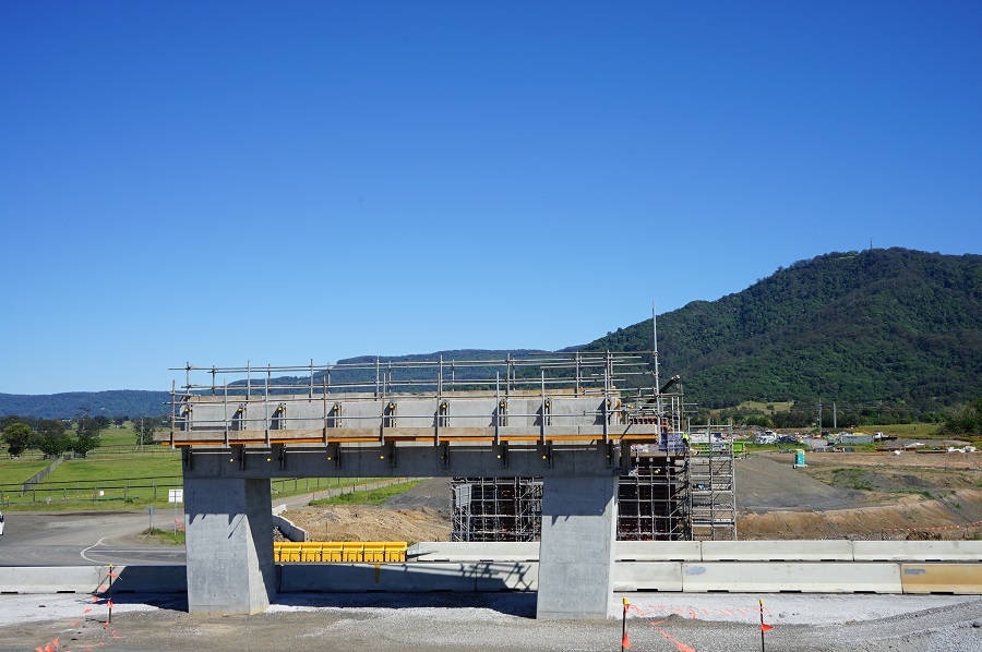 Bridge abutments nearing completion